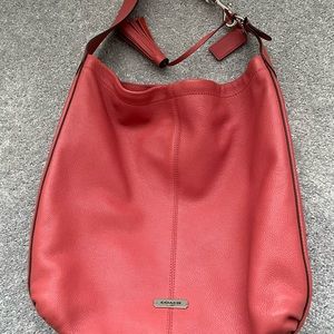 Coach Purse Orangey Red, Buttery Leather, Brand new